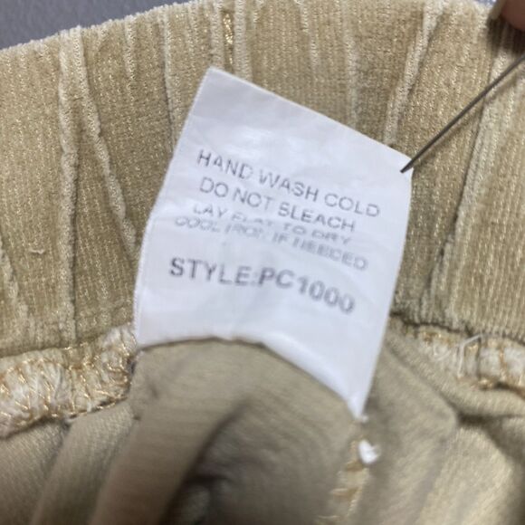 LAVENDER J Pants Micro Corduroy Flare Raw Hem Stretch Boho Hippie Womens S Beige - Picture 9 of 9